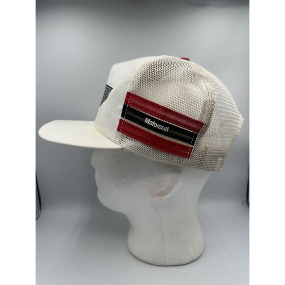Vintage Ford Motorcraft Air Force 3 Stripe Snapback Hat Identity Tag USA Made - Picture 6 of 14